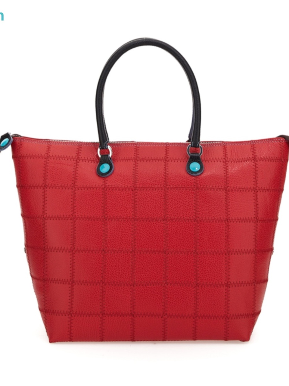 GABS genuine leather red quilted shoulder crossbody turquoise interior purse